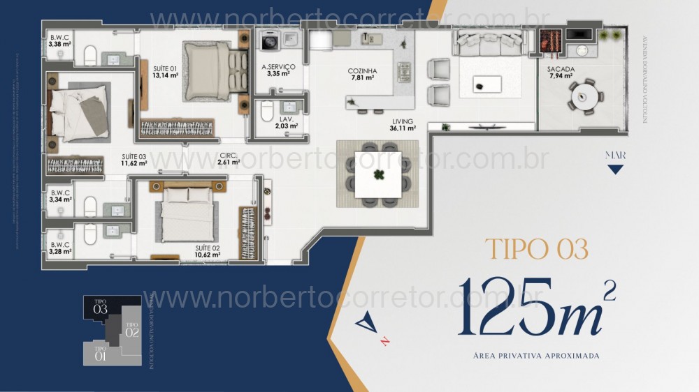 APARTAMENTO A VENDA EM BALNEARIO PEREQUE| 3 SUTES