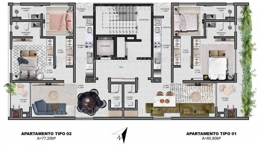 APARTAMENTO A VENDA EM BALNEARIO PEREQUE| 2 SUTES