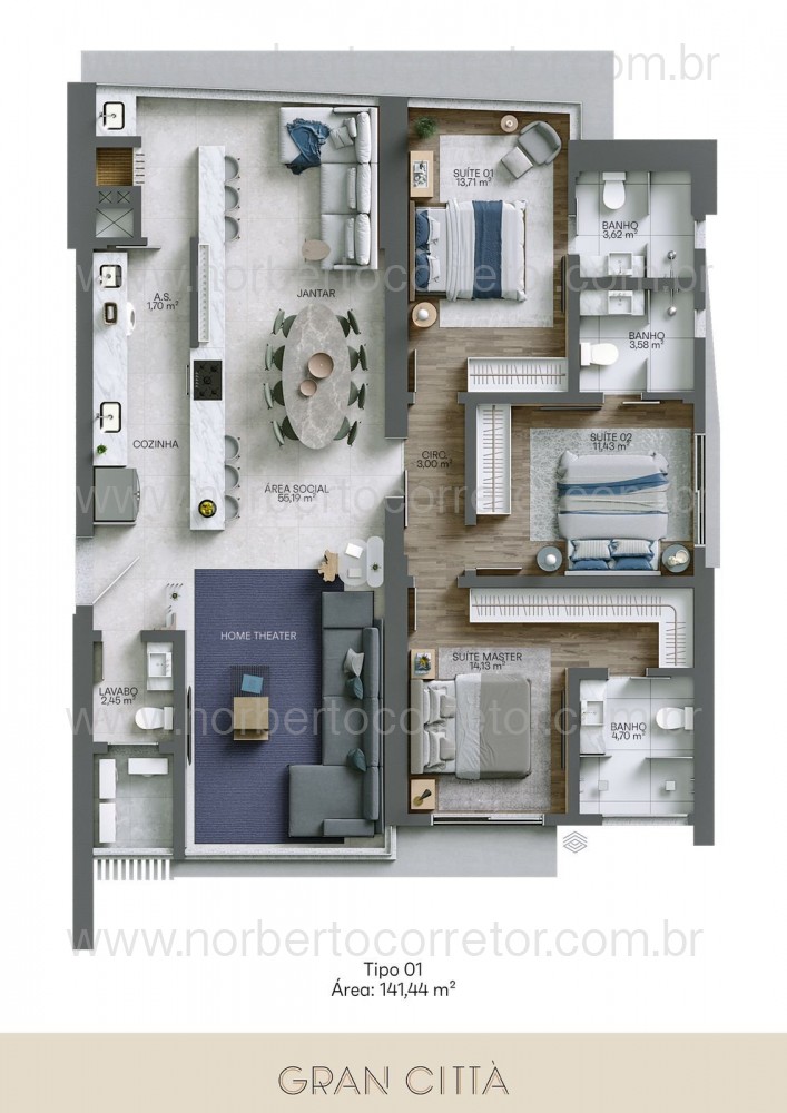 APARTAMENTO A VENDA NO CENTRO ITAPEMA | 3 SUTES 