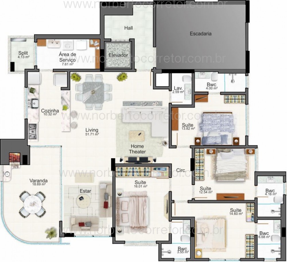 APARTAMENTO MOBILIADO A VENDA EM MEIA PRAIA 