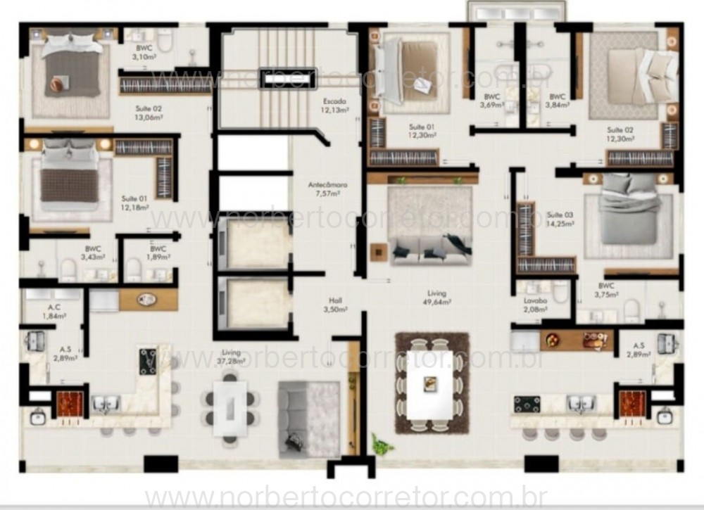 APARTAMENTO A VENDA EM BALNEARIO PEREQUE| 3 SUTES