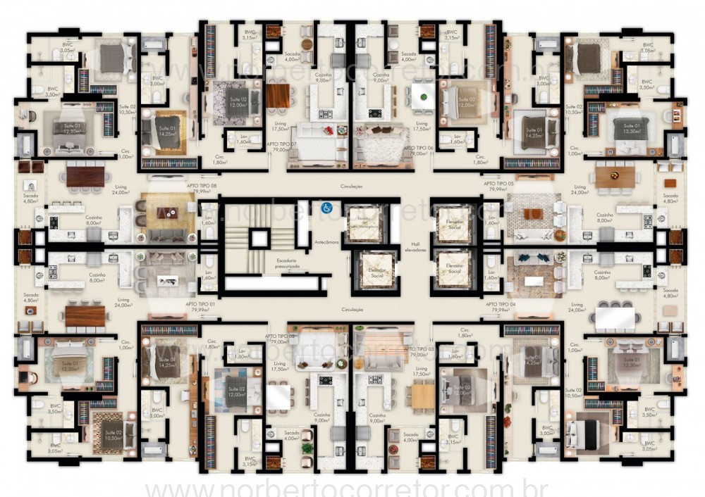 APARTAMENTO A VENDA EM BALNEARIO PEREQUE| 2 SUTES