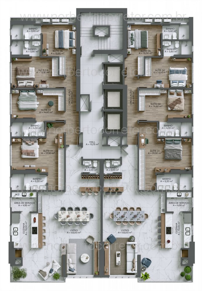 APARTAMENTO FRENTE AVENIDA MEIA PRAIA | 4 SUTES