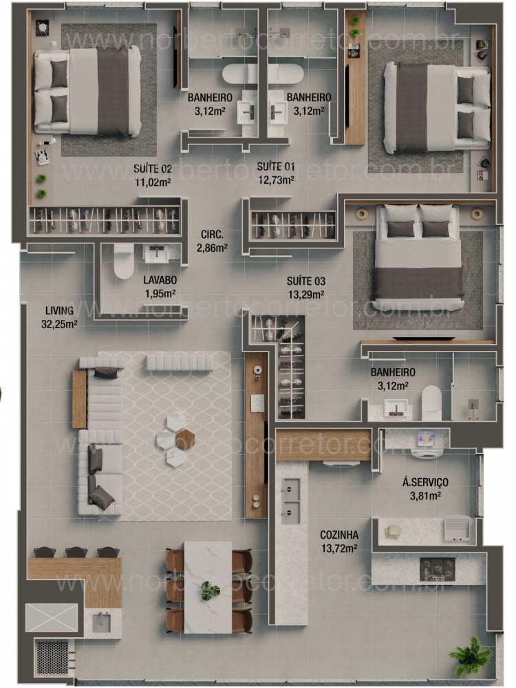 APARTAMENTO A VENDA EM MEIA PRAIA | 2 SUTES