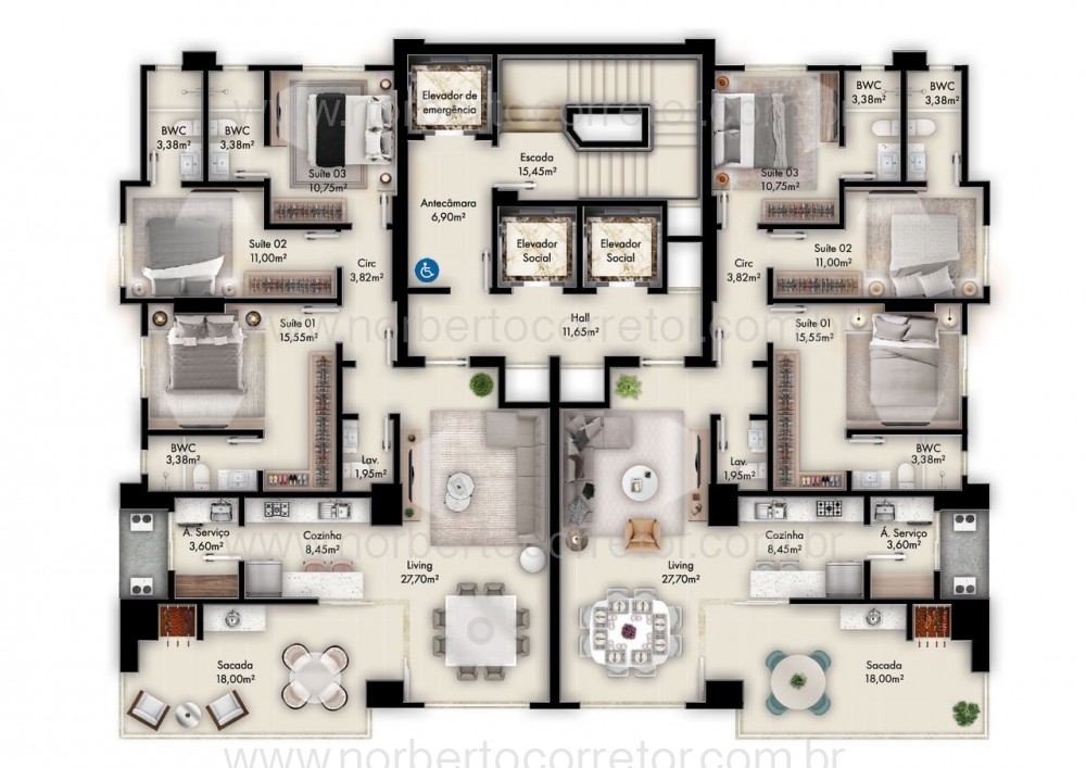 APARTAMENTO A VENDA EM MEIA PRAIA | 04 SUTES 