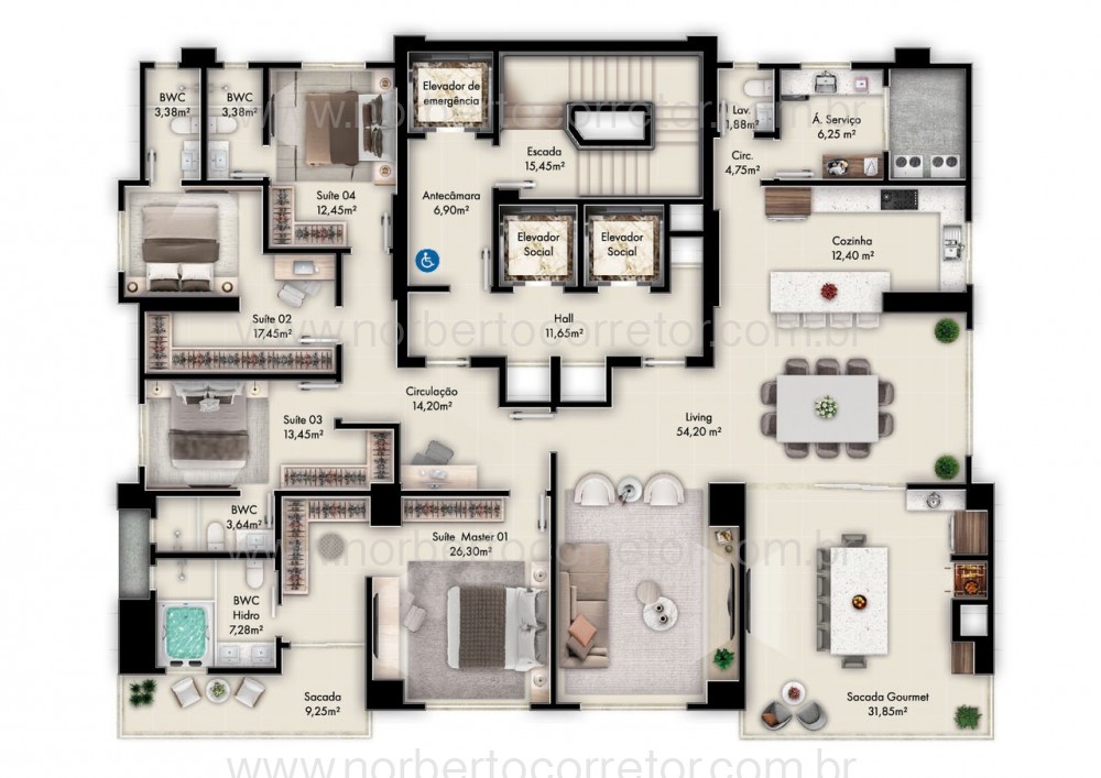 APARTAMENTO A VENDA EM MEIA PRAIA | 04 SUTES 