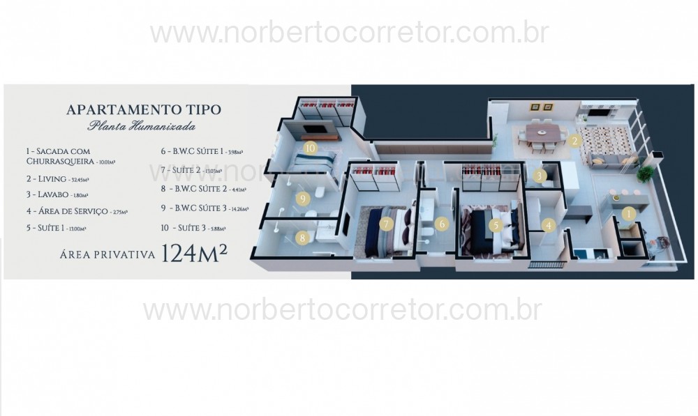 APARTAMENTO 03 SUTES E 02 VAGAS EM ITAPEMA