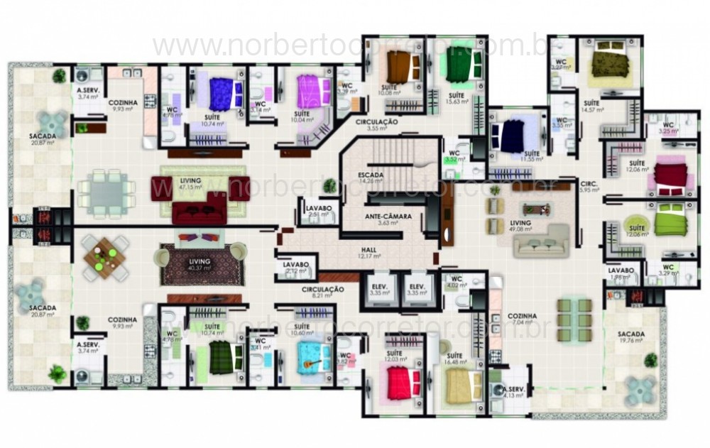 APARTAMENTO A VENDA EM MEIA PRAIA  04 SUTES 